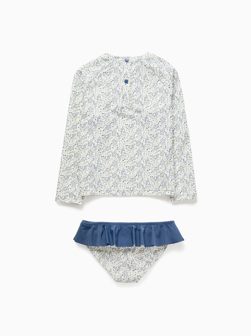 Conjunto de baño con protección UV 40+ y motivo floral You&Me Beige claro - Kiabi