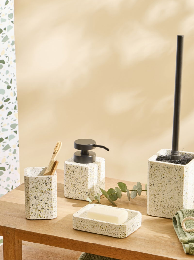 Conjunto de baño TERRAZZO de 4 piezas en polirresina con efecto terrazzo Guy Levasseur Verde - Kiabi