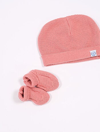 Conjunto de bebé gorro y patucos 50% algodón ecológico 50% poliéster reciclado