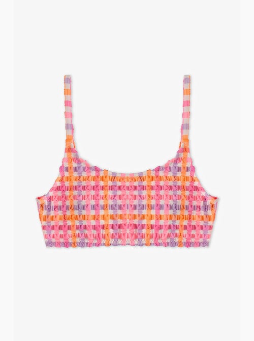 Conjunto de bikini infantil vicky halter de cuadros penti - Kiabi Conjunto de bikini infantil vicky halter de cuadros penti - Kiabi