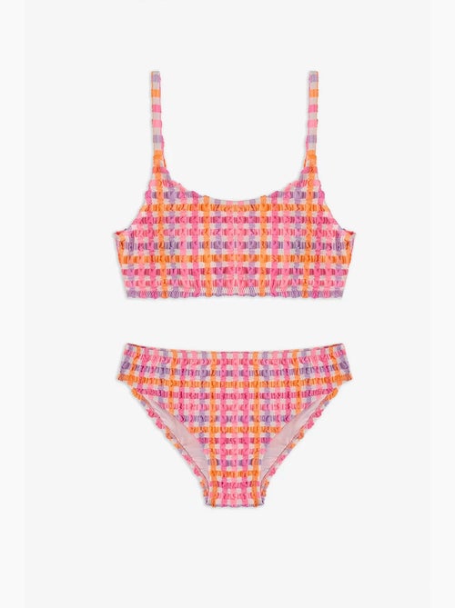 Conjunto de bikini infantil vicky halter de cuadros penti - Kiabi Conjunto de bikini infantil vicky halter de cuadros penti - Kiabi