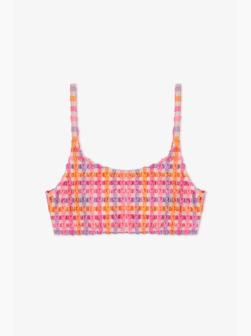 Conjunto de bikini infantil vicky halter de cuadros penti - Kiabi Conjunto de bikini infantil vicky halter de cuadros penti - Kiabi