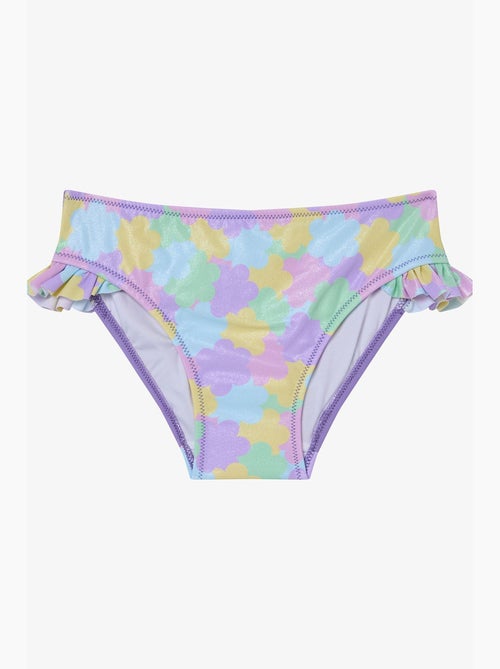 Conjunto de bikini niña shiny flower con volantes y halter penti - Kiabi Conjunto de bikini niña shiny flower con volantes y halter penti - Kiabi
