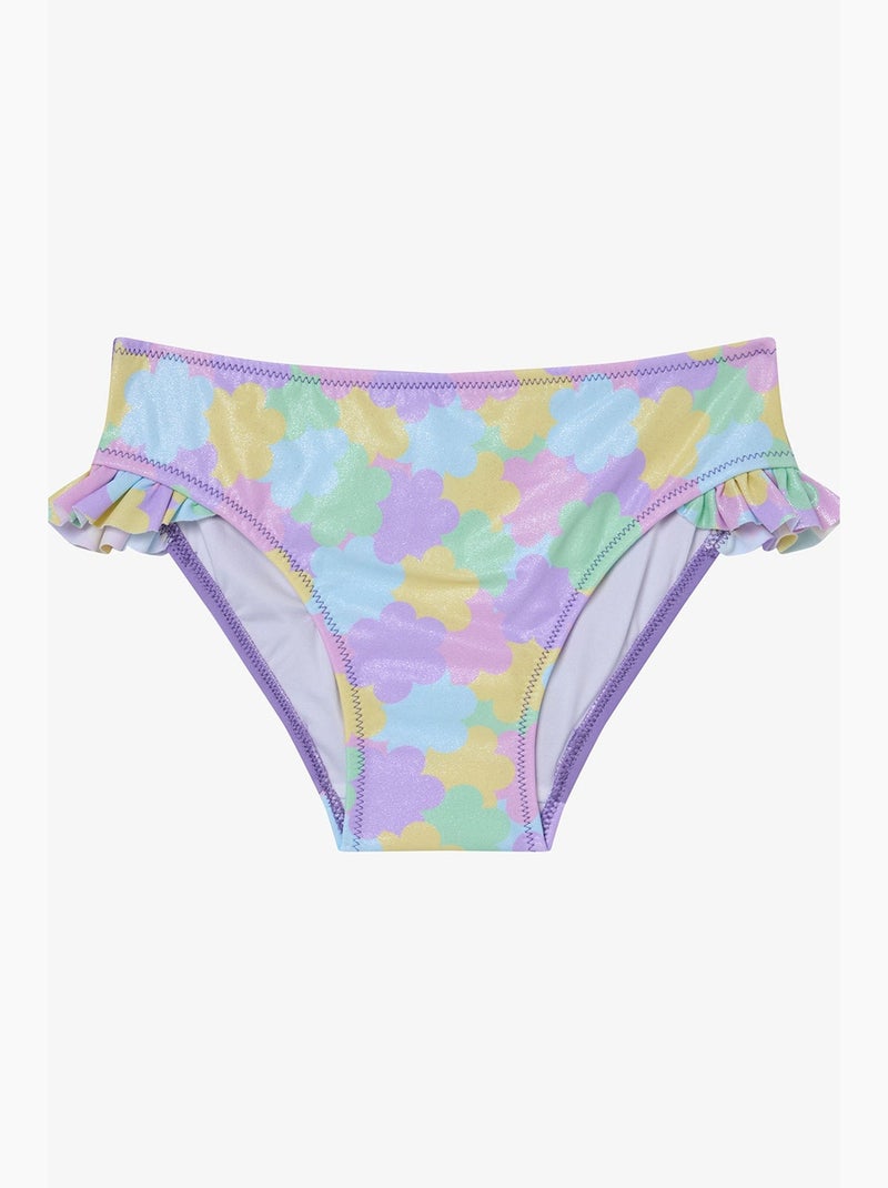 Conjunto de bikini niña shiny flower con volantes y halter penti Lavanda - Kiabi