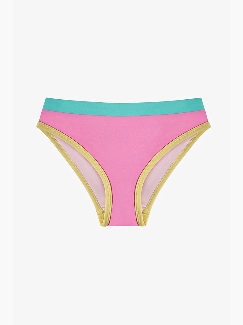 Conjunto de bikini para niña beauty halter abierto con estampado holograma penti Rosa/Amarillo - Kiabi