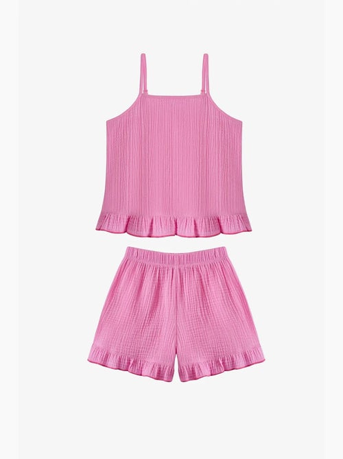 Conjunto de bikini pinky con volantes penti - Kiabi Conjunto de bikini pinky con volantes penti - Kiabi