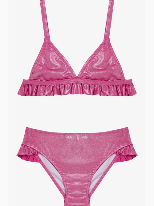 Conjunto de bikini triangular brillante niña penti - Kiabi Conjunto de bikini triangular brillante niña penti - Kiabi