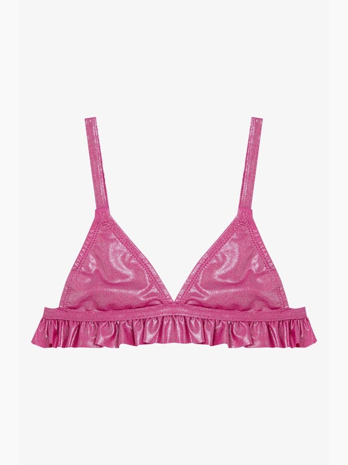Conjunto de bikini triangular brillante niña penti - Kiabi Conjunto de bikini triangular brillante niña penti - Kiabi