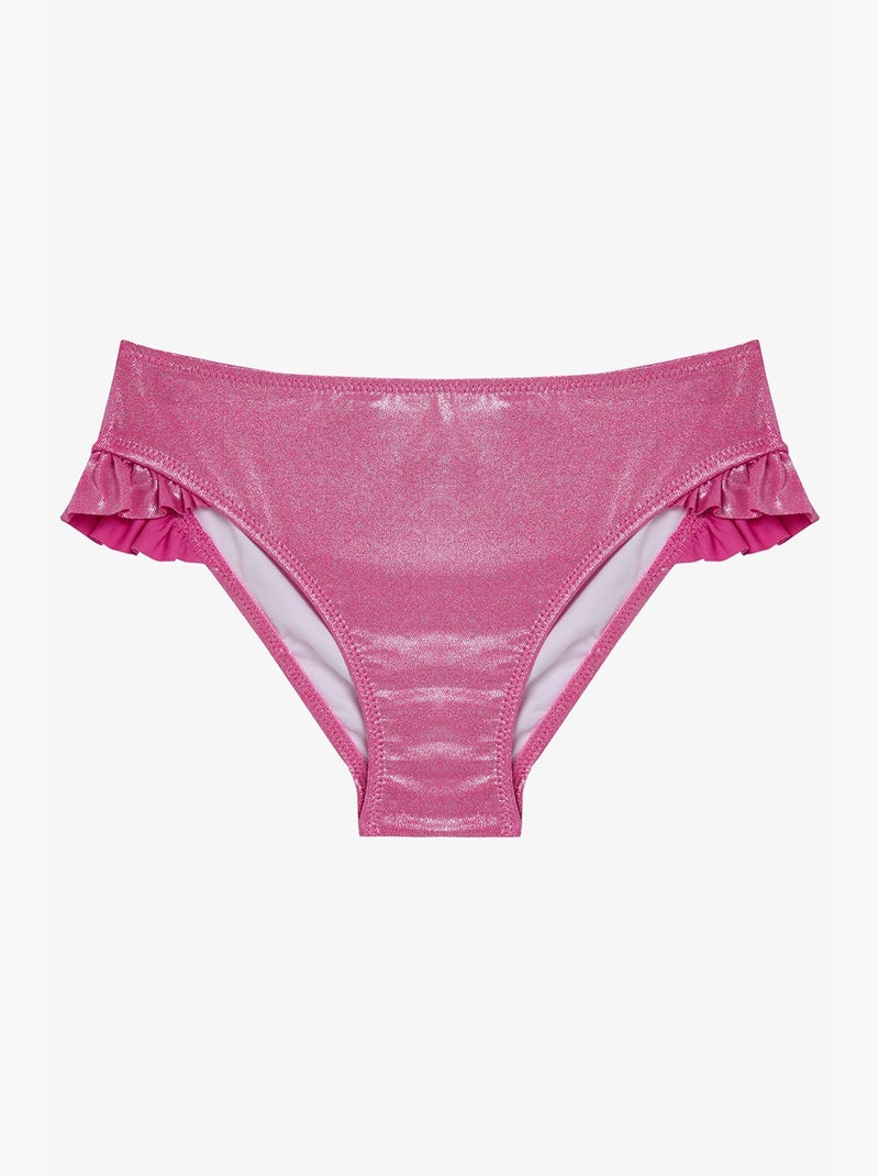 Conjunto de bikini triangular brillante niña penti Rosa fluo/Solinotes - Kiabi