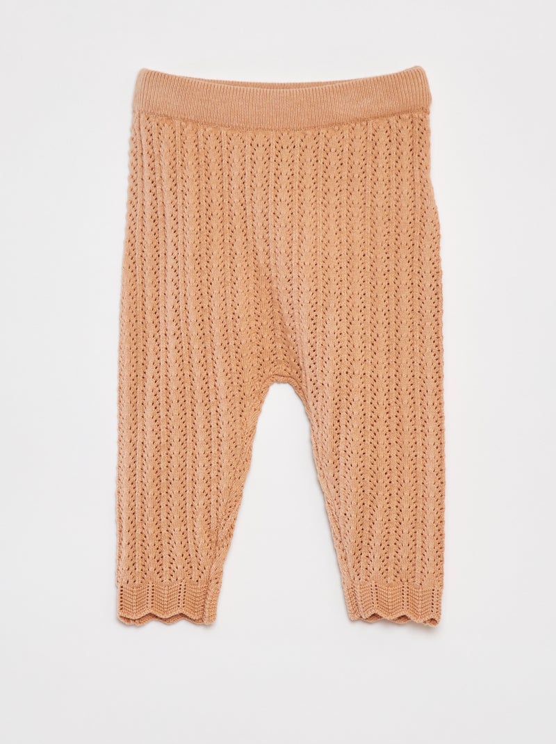 Conjunto de blusa con cuello de fantasía + legging de punto ROSA - Kiabi