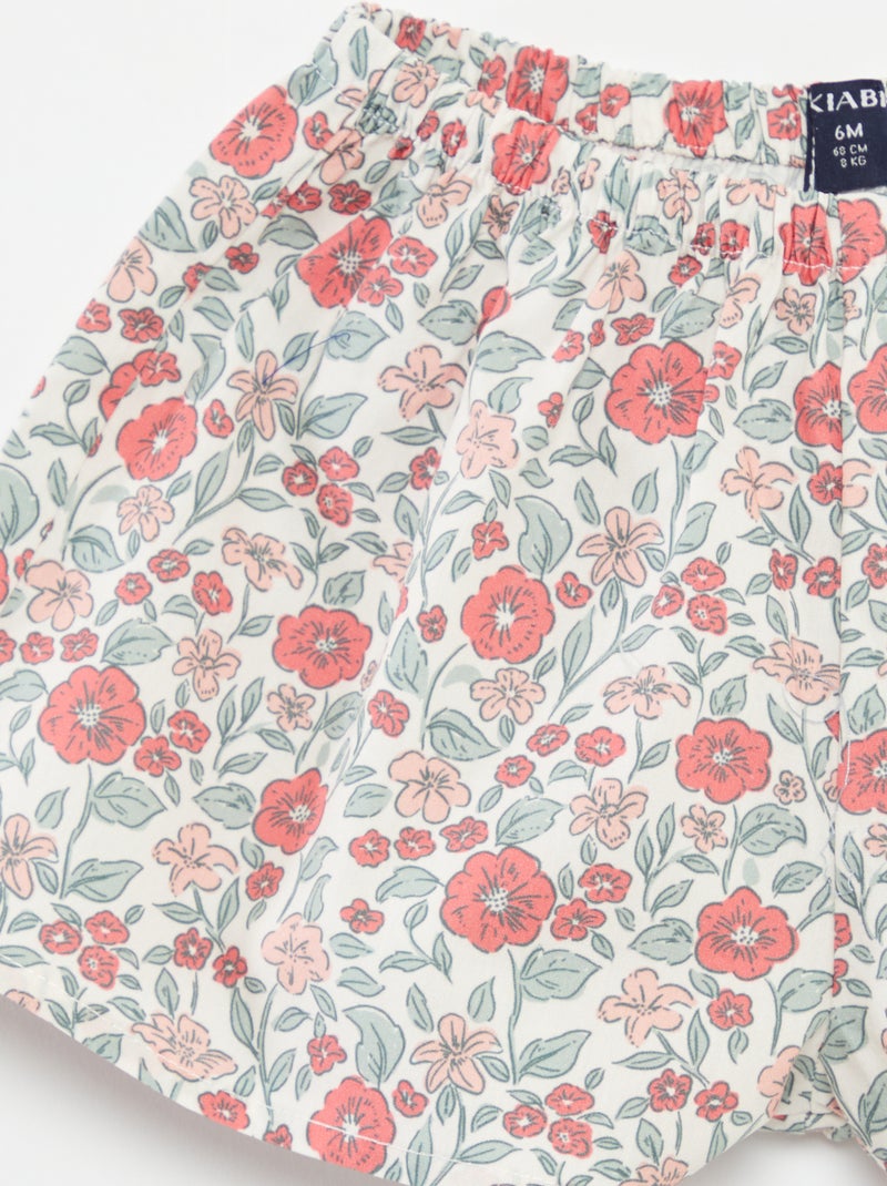 Conjunto de blusa de manga corta + pantalón corto + sombrero - 3 piezas ROSA - Kiabi