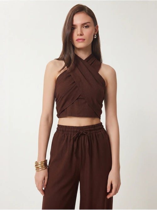 Conjunto de blusa halter y pantalones de pernera ancha istanbul - Kiabi