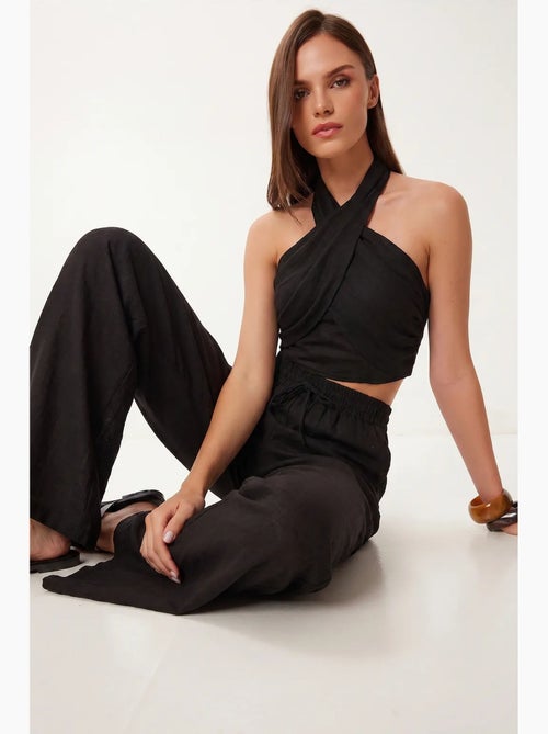 Conjunto de blusa halter y pantalones de pernera ancha istanbul - Kiabi
