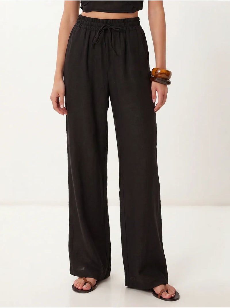 Conjunto de blusa halter y pantalones de pernera ancha istanbul Negro - Kiabi