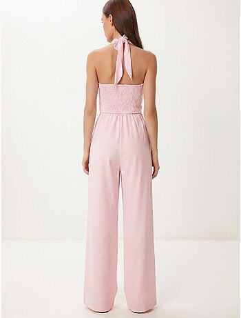 Conjunto de blusa halter y pantalones de pernera ancha istanbul