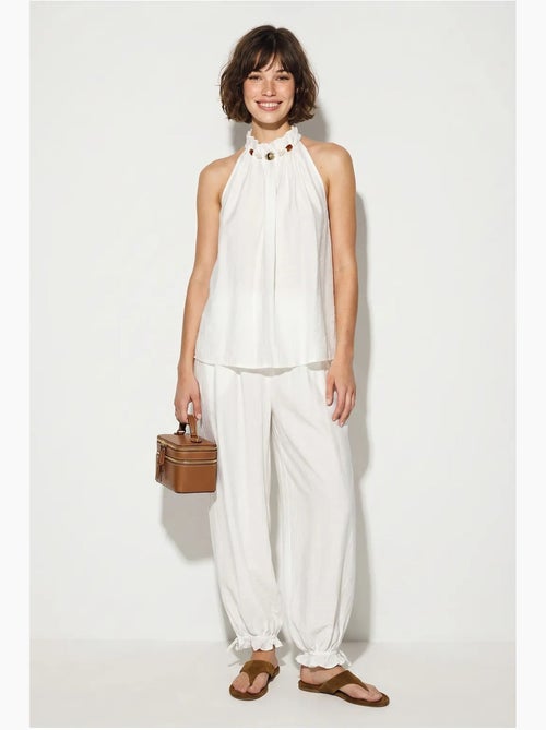 Conjunto de blusa halter y pantalones de tiro alto lucci - Kiabi