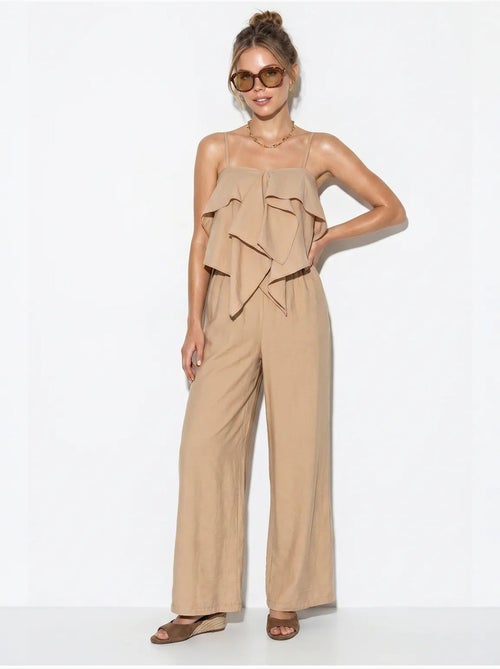 Conjunto de blusa palabra de honor con volante y pantalón de pernera ancha lucci - Kiabi Conjunto de blusa palabra de honor con volante y pantalón de pernera ancha lucci - Kiabi