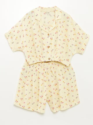 Conjunto de blusa + pantalón corto  - 2 piezas