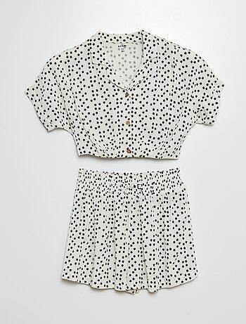 Conjunto de blusa + pantalón corto - 2 piezas