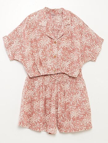 Conjunto de blusa + pantalón corto - 2 piezas