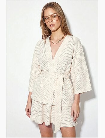 Conjunto de blusa y falda de algodón con motivo geométrico lucci