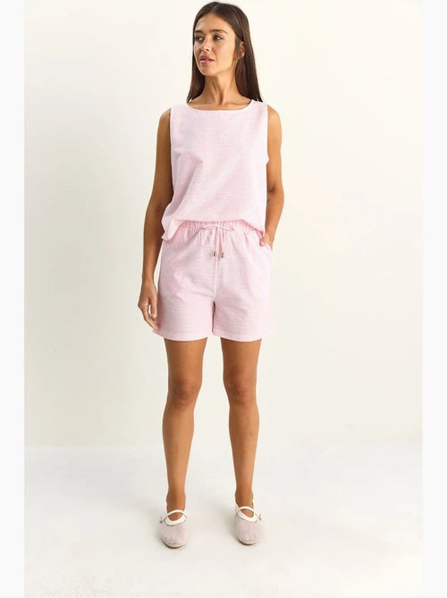 Conjunto de blusa y shorts de seersucker a rayas lucci - Kiabi