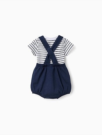 Conjunto de body a rayas + ranita de piqué