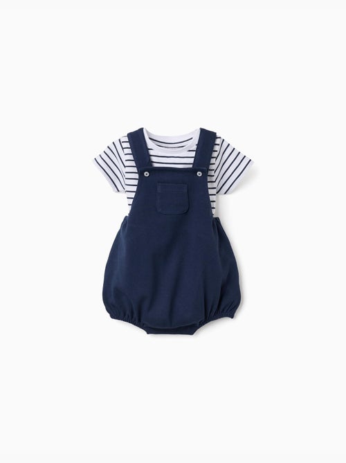 Conjunto de body a rayas + ranita de piqué - Kiabi