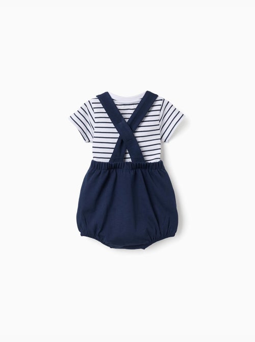 Conjunto de body a rayas + ranita de piqué - Kiabi