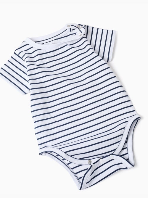 Conjunto de body a rayas + ranita de piqué - Kiabi
