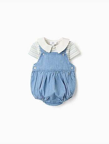 Conjunto de body a rayas y ranita vaquera
