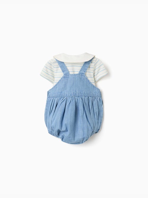 Conjunto de body a rayas y ranita vaquera - Kiabi Conjunto de body a rayas y ranita vaquera - Kiabi