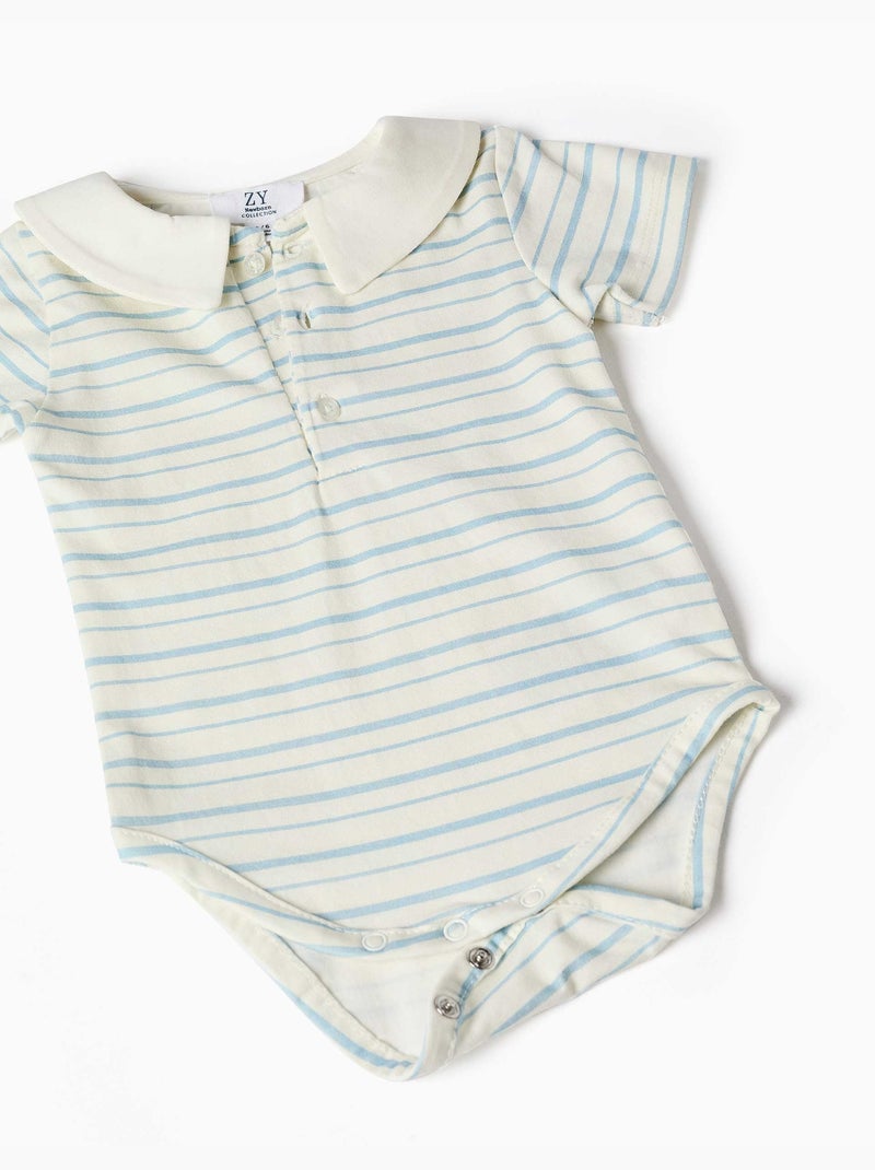 Conjunto de body a rayas y ranita vaquera Azul Azul - Kiabi