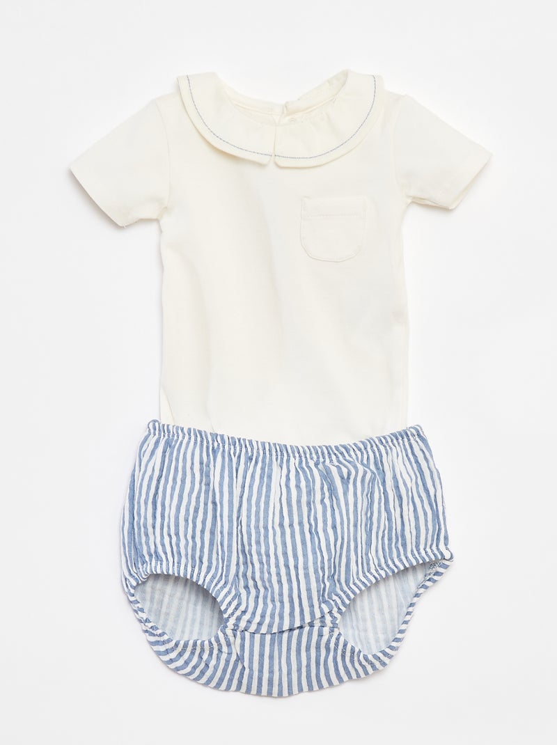 Conjunto de body + braguita - 2 piezas AZUL - Kiabi