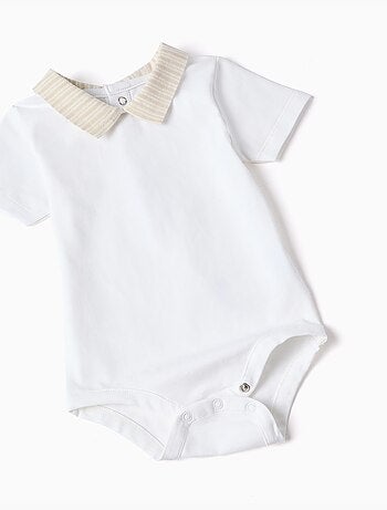 Conjunto de body de algodón + pantalón corto a rayas