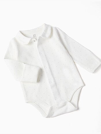Conjunto de body de algodón + peto de terciopelo