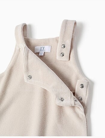 Conjunto de body de algodón + peto de terciopelo