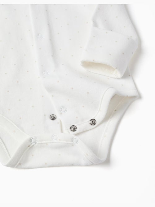 Conjunto de body de algodón + peto de terciopelo - Kiabi