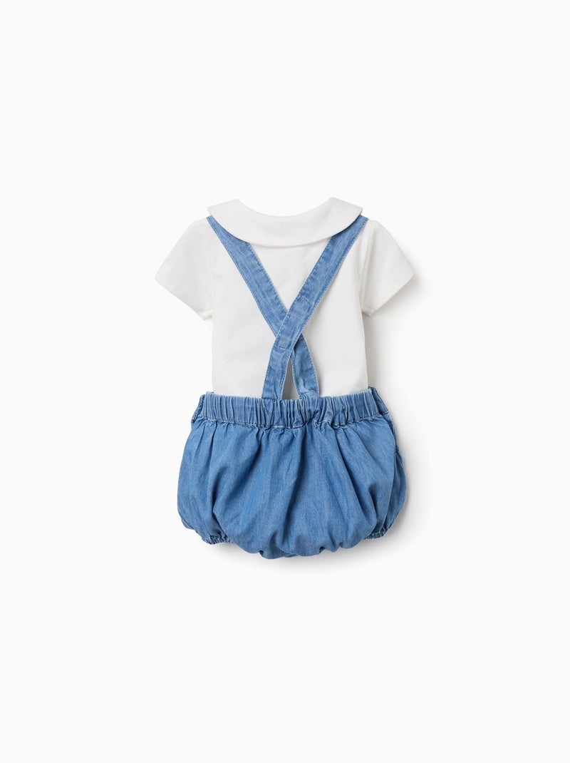 Conjunto de body de algodón + ranita vaquera Azul Azul - Kiabi