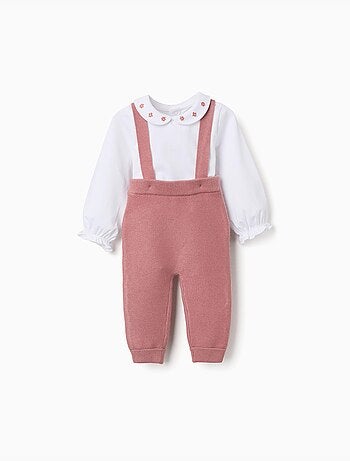 Conjunto de body de algodón y pantalón de punto
