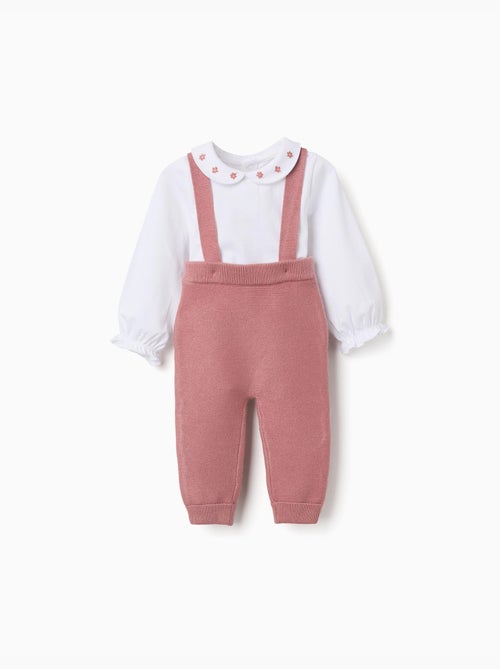 Conjunto de body de algodón y pantalón de punto - Kiabi Conjunto de body de algodón y pantalón de punto - Kiabi