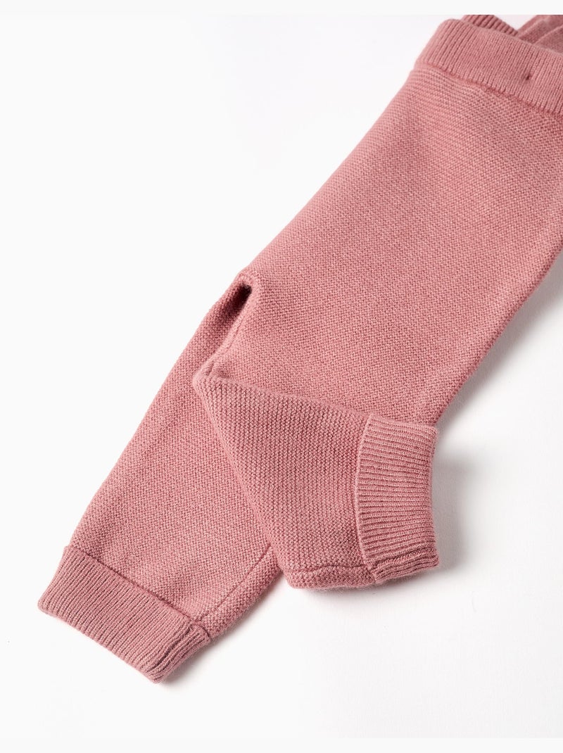 Conjunto de body de algodón y pantalón de punto Rosa - Kiabi
