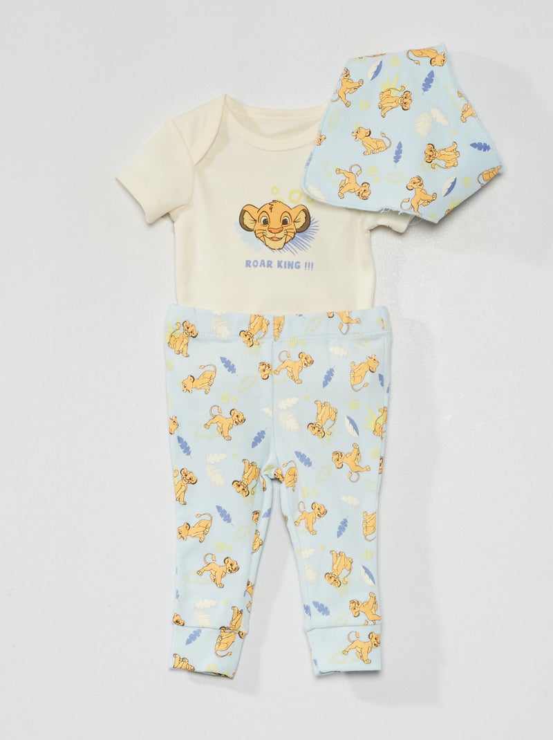 Conjunto de body + legging sin pies + babero simba - Kiabi