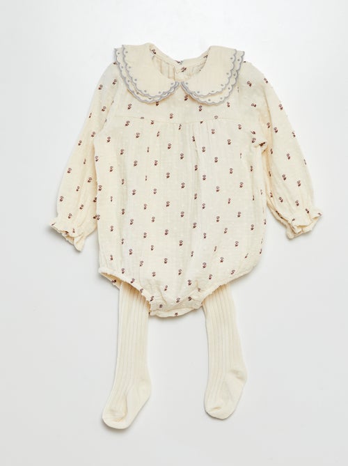 Conjunto de body + leotardos - 2 piezas - Kiabi
