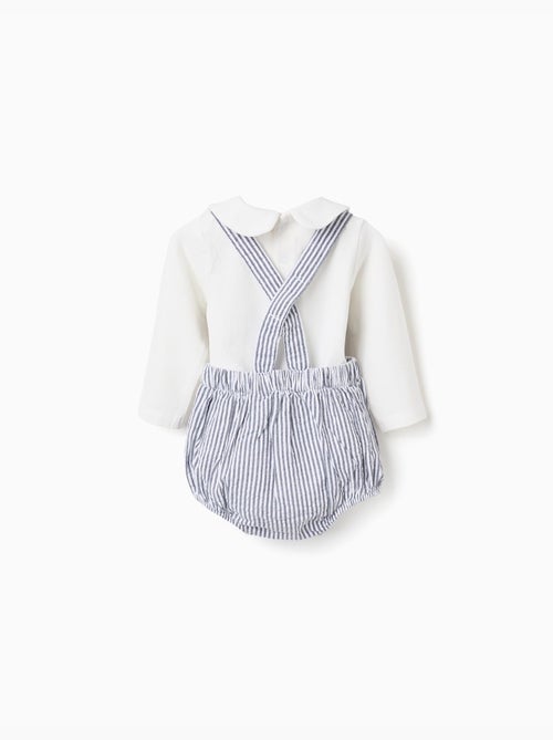 Conjunto de body + mono a rayas de algodón - Kiabi