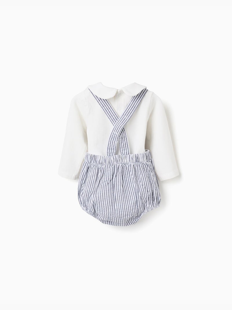Conjunto de body + mono a rayas de algodón Azul Azul - Kiabi