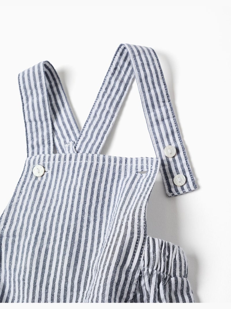 Conjunto de body + mono a rayas de algodón Azul Azul - Kiabi