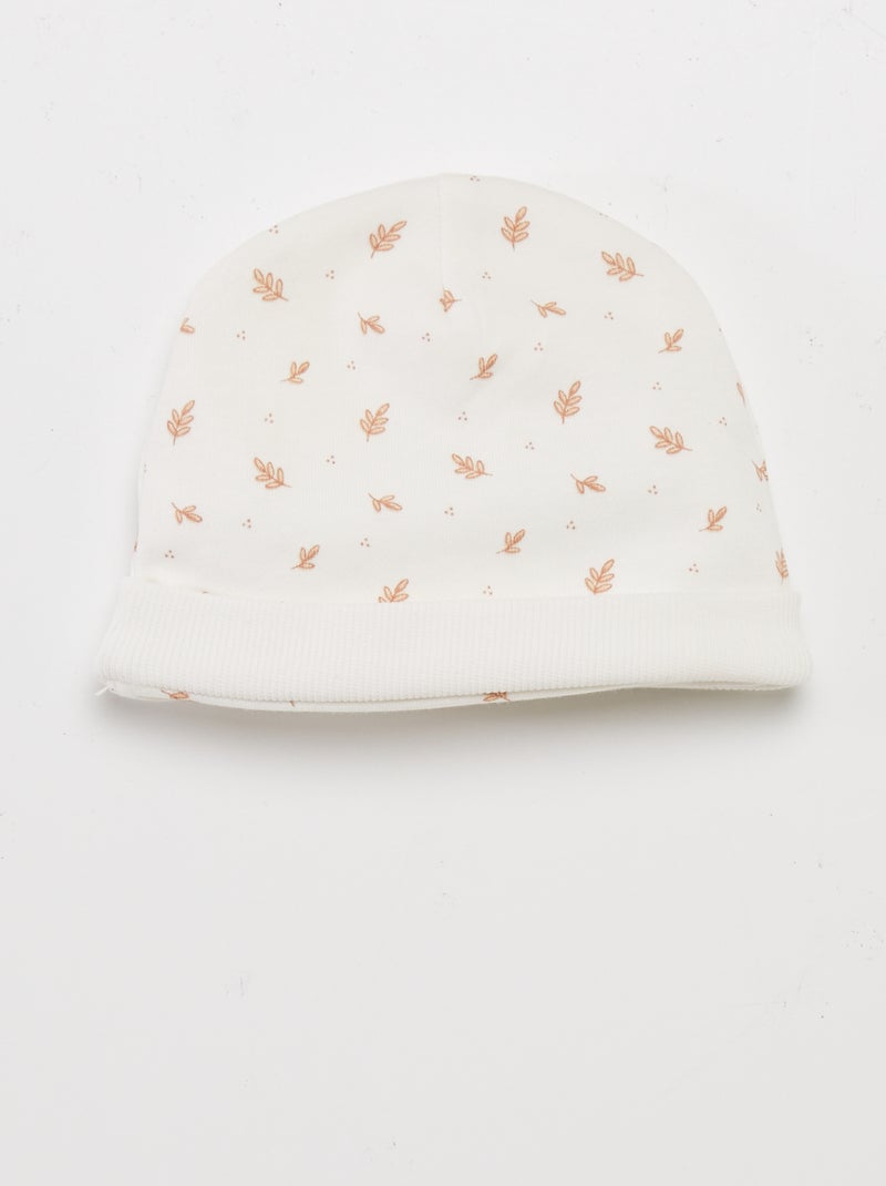 Conjunto de body + pantalón con pies + gorro HOJAS - Kiabi