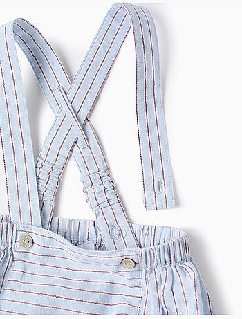 Conjunto de body + pantalón corto a rayas de algodón