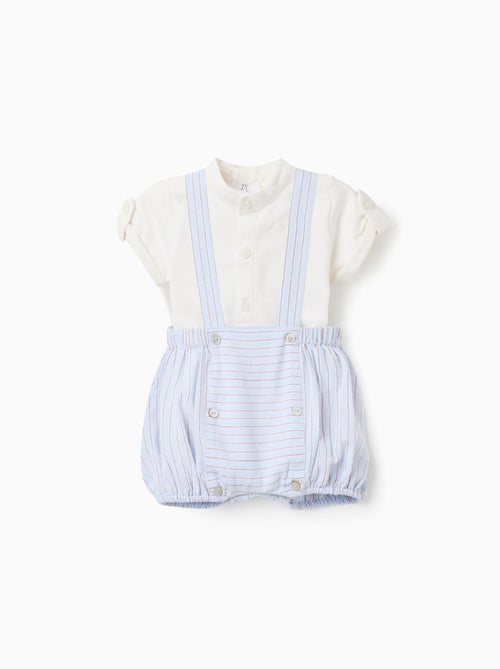 Conjunto de body + pantalón corto a rayas de algodón - Kiabi